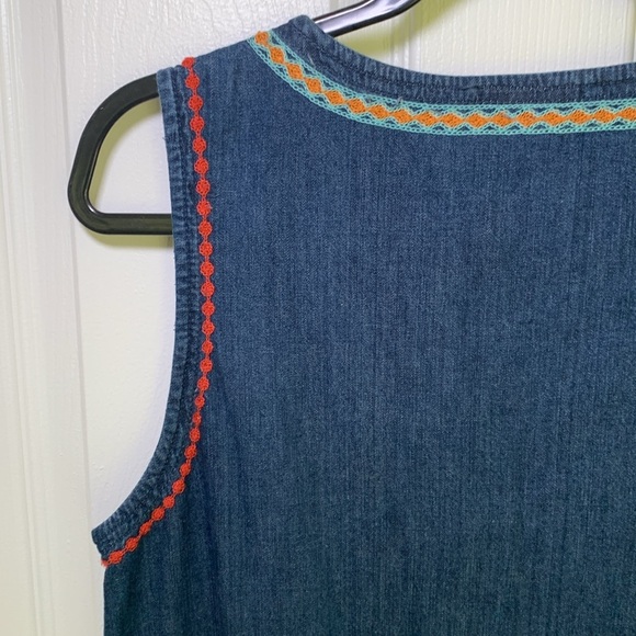 J Jill Denim embroidered sheath dress size small - Picture 7 of 10